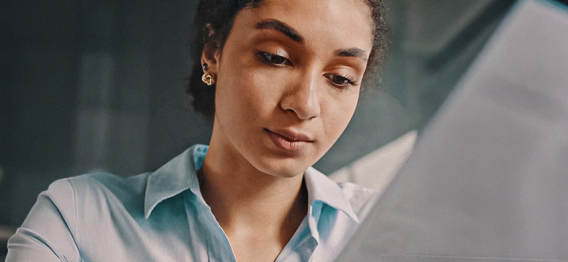 woman reviewing a loan application